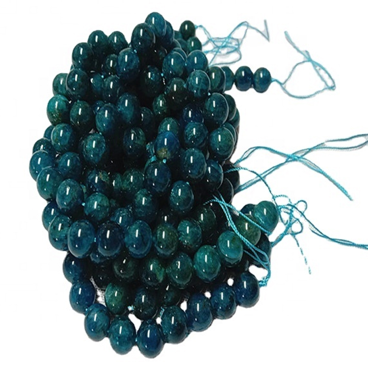 Natuurlike apatiet 3a ronde vorm krale glad en blou los edelsteen snare 13