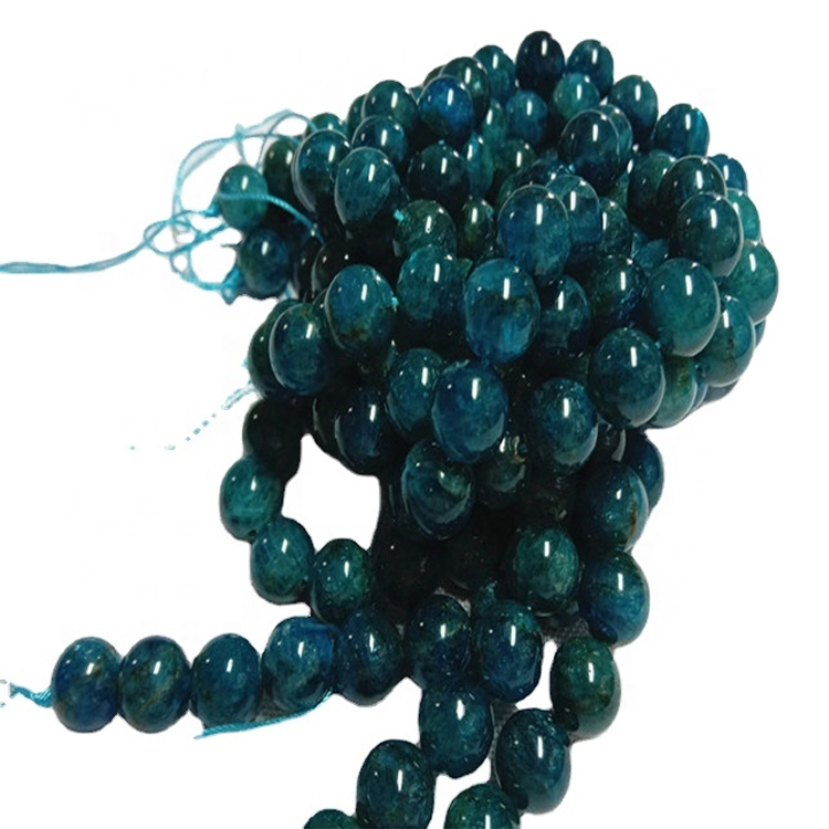 Natuurlike apatiet 3a ronde vorm krale glad en blou los edelsteen snare 15