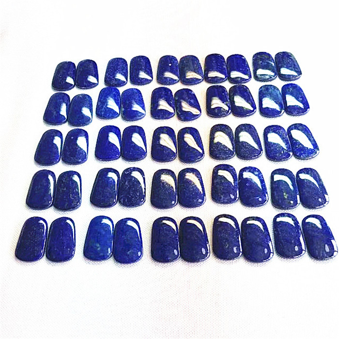 Pair Lapis Lazuli Gemstone Cabochon Přírodní kámen volné drahokamy kabiny Shoda náušnice pár úžasný 38