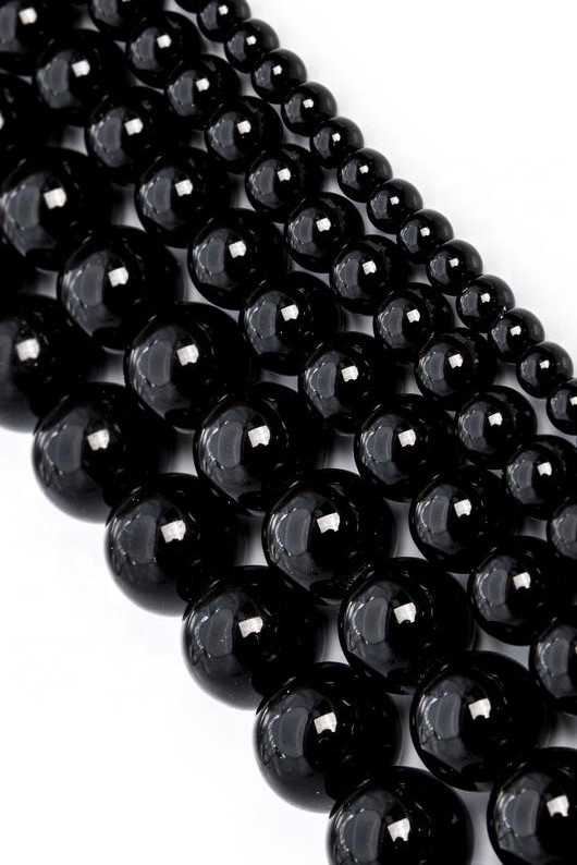 Black Agate Beads Genuine Natural Gemstone Redondo Perlas sueltas 6mm 8mm 10 mm Opciones de lote a granel 37
