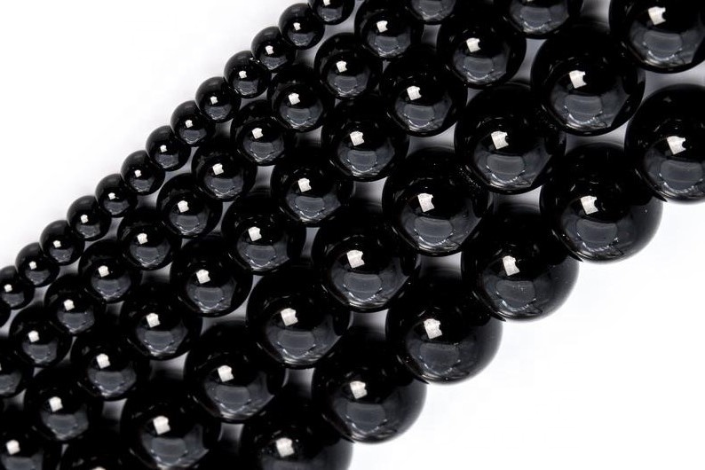 Black Agate Beads Genuine Natural Gemstone Redondo Perlas sueltas 6mm 8mm 10 mm Opciones de lote a granel 39