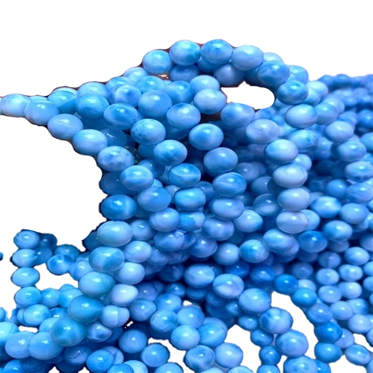 CABOCUMONES PENDIENTES DE LARIMAR NATURAL, COLOR AZUL PIEZA DE PISTONA DE PIEZA LARIMAR 37