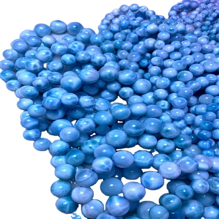 CABOCUMONES PENDIENTES DE LARIMAR NATURAL, COLOR AZUL PIEZA DE PISTONA DE PIEZA LARIMAR 39