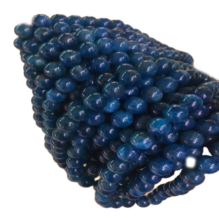 Natuerlike blauwe apatite rûne kralen genêzen enerzjy-edelstien losse kralen sieraden 15