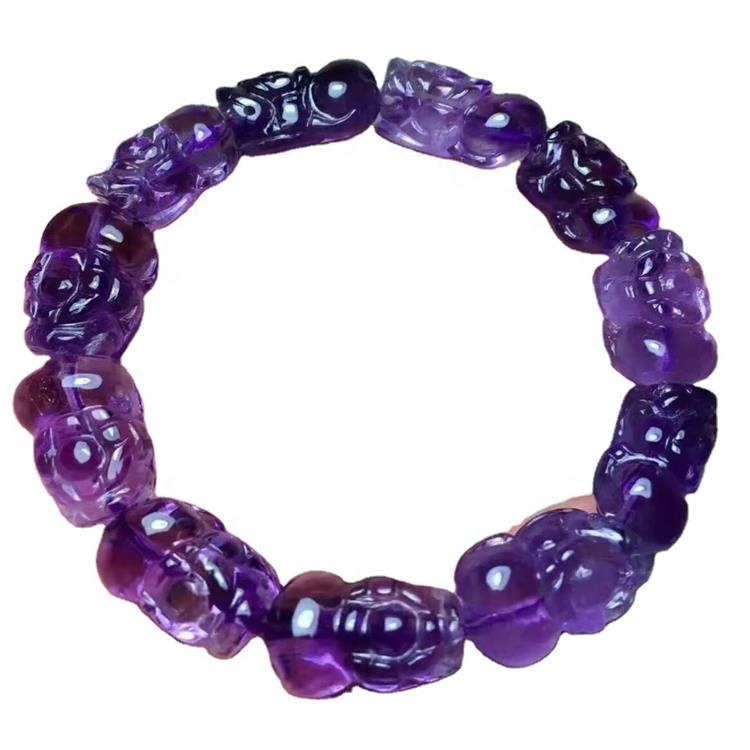 Shanga za kuchonga Amethyst hufanya vito vya bangili 13