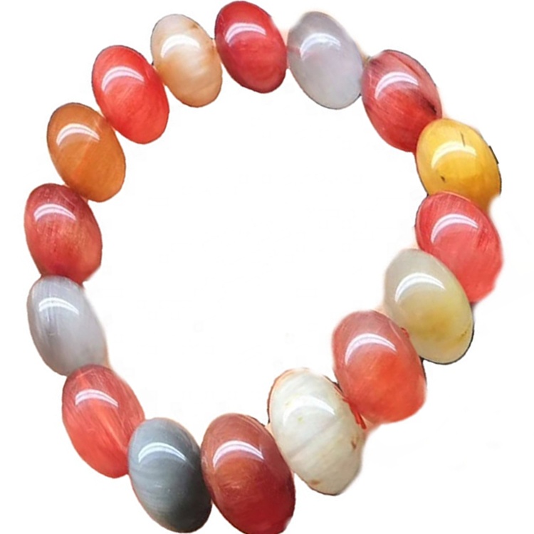 ചുവന്ന റുക്കേറ്റഡ് ക്വാർട്സ് മുത്തുകൾ ബ്രേസ്ലെറ്റ് ആഭരണങ്ങൾ 15