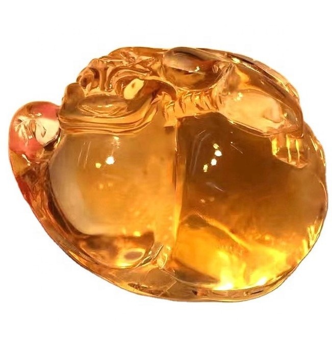 Citrine ထွင်းထု gemstone ဘာသာရေးပုတီး 42