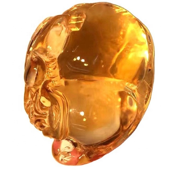 Citrine ထွင်းထု gemstone ဘာသာရေးပုတီး 40