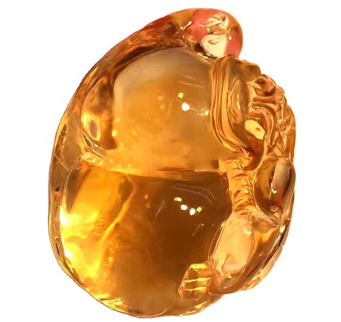 Citrine ထွင်းထု gemstone ဘာသာရေးပုတီး 44