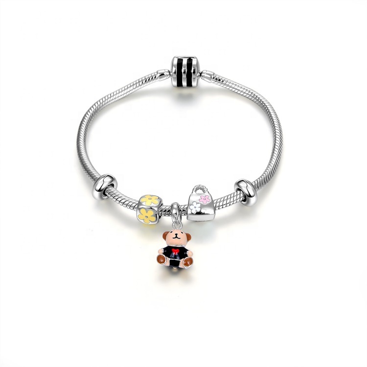 Подарунок для модної дівчини Відомий бренд 925 Срібний браслет 14