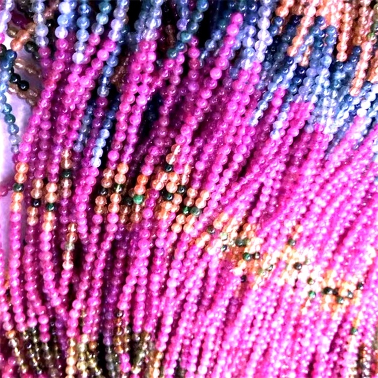 24Inch Top kualitas Tourmaline Rubellite Round Perhiasan Bunder 37