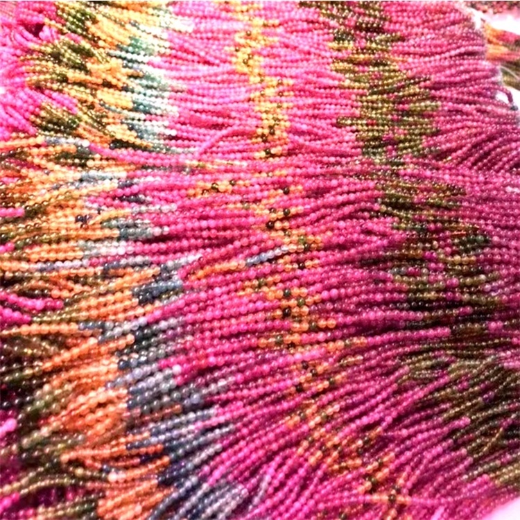 24Inch Top kualitas Tourmaline Rubellite Round Perhiasan Bunder 39