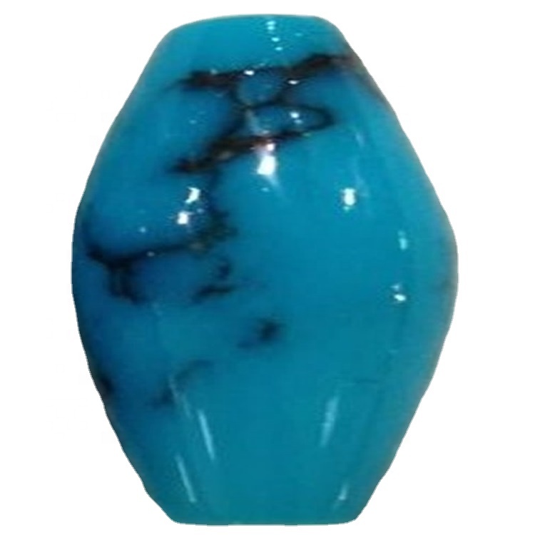 Super Top High Quality Natural Arizona Turquoise Glat Drum Shape Perler Engrospris 37