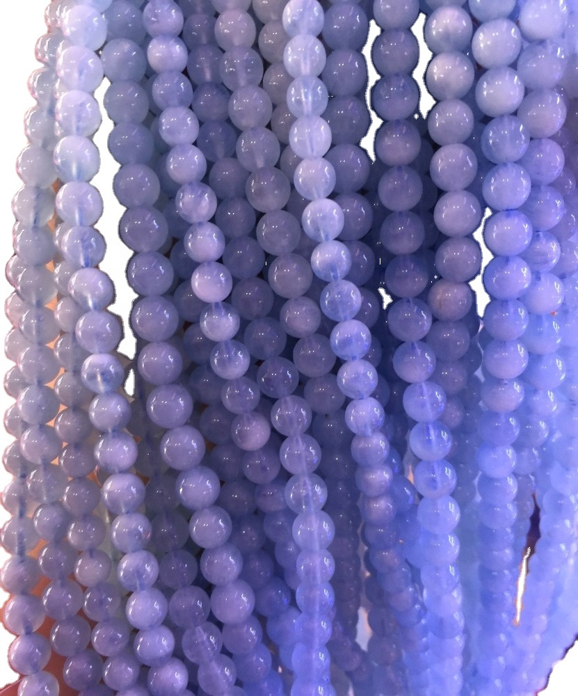 Calibrado Lácteo Aquamarine Contas redondas de pedra solta Fai por xunto 37
