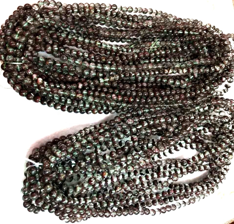 Grade AA-kvalitet Natural Phantom Quartz Round Pärlor Olika storlek gör grossist genom strängar 36