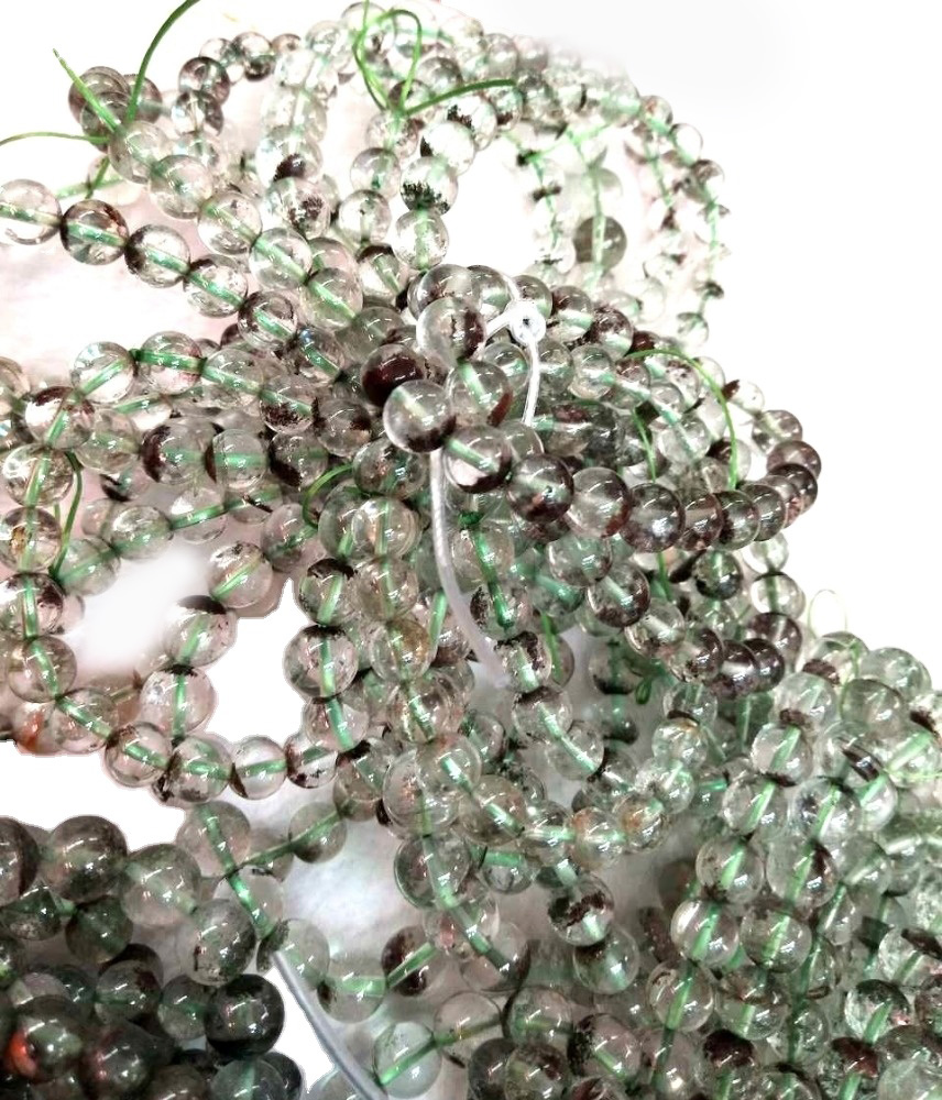 Grade AA-kvalitet Natural Phantom Quartz Round Pärlor Olika storlek gör grossist genom strängar 38