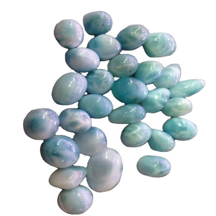 Natural Larimar Round Cabochons Blue Larimar Losse Gemstone Sieraden 38