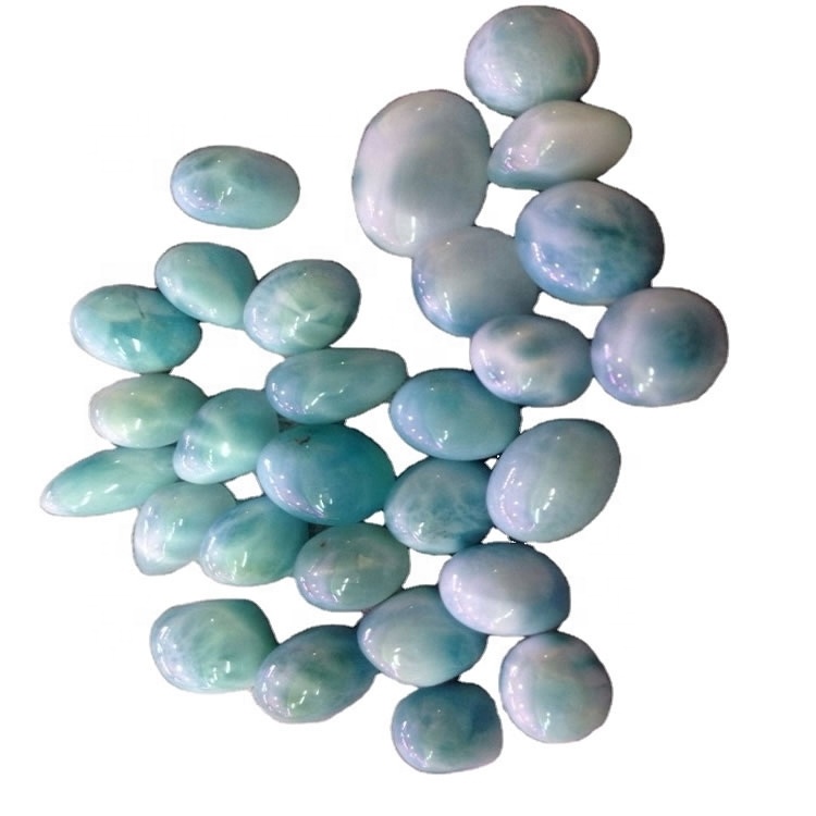 Natural Larimar Round Cabochons Blue Larimar Losse Gemstone Sieraden 36