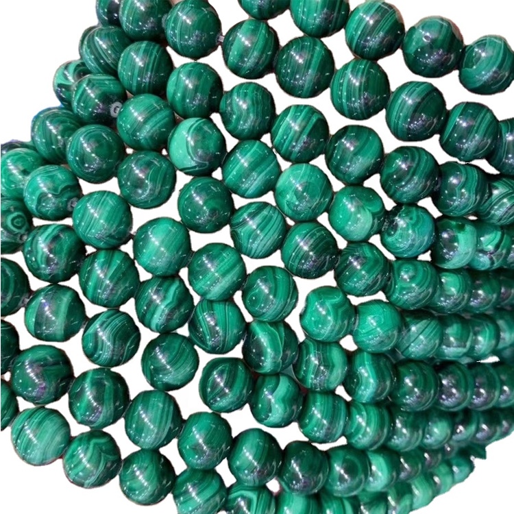 Natyrore Malachite Gurë Gurstone klasës 3A Light Green Smooth Round Lose Beads 13