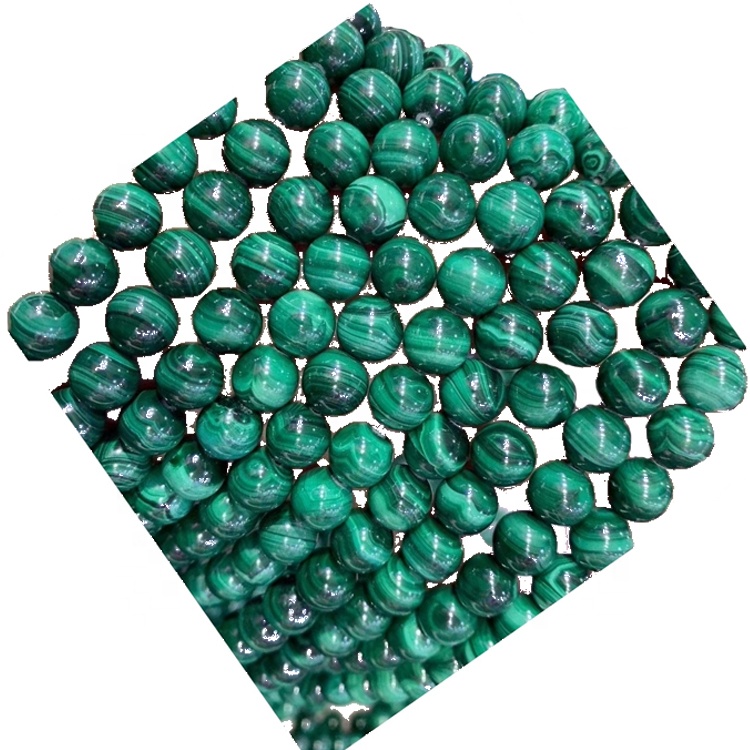 Natyrore Malachite Gurë Gurstone klasës 3A Light Green Smooth Round Lose Beads 15