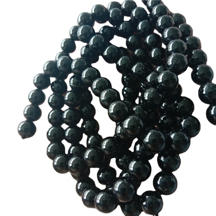 Veľkoobchod Natural Black Tourmaline Ab drahokam guľaté korálky Strutky Loak LEPLINY 6mm 15