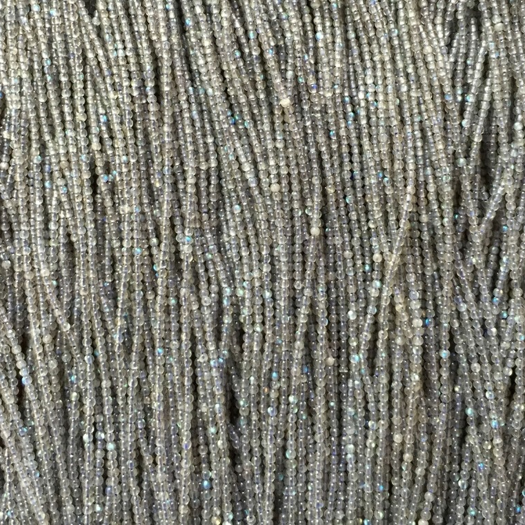 2 ಎಂಎಂ ಮುಖದ ಸುತ್ತಿನಲ್ಲಿ ನೈಸರ್ಗಿಕ ಲ್ಯಾಬ್ರಾಡ್ರೈಟ್ ಮಣಿಗಳು 38