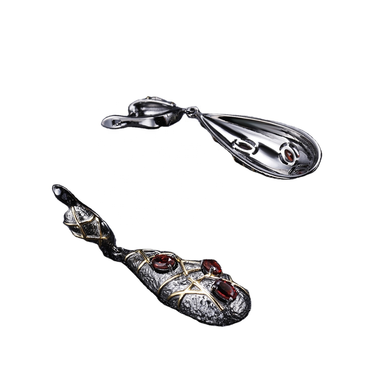 Pozłacane kolczyki rubinowe 36