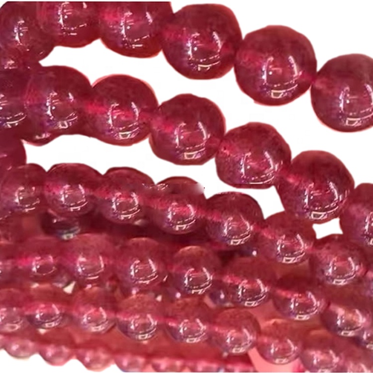 ბუნებრივი 8mm მარწყვის კვარცი mix rcolored & მწვანე მძივები მრგვალი ქვის სამკაულები მიღების ქალთა სამაჯური 12