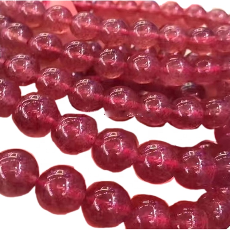 ბუნებრივი 8mm მარწყვის კვარცი mix rcolored & მწვანე მძივები მრგვალი ქვის სამკაულები მიღების ქალთა სამაჯური 14