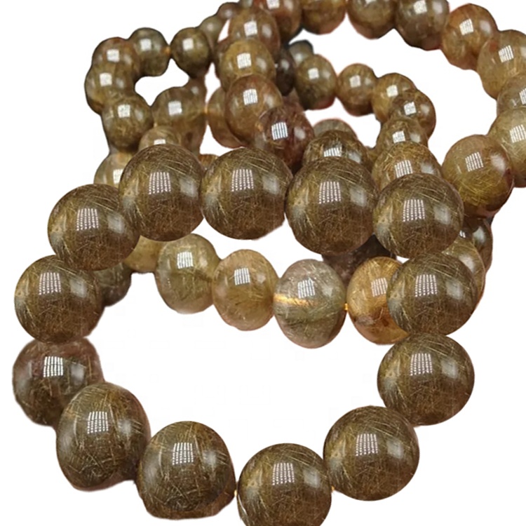 ಕಾಪರ್ ಡುಟಿಲೇಟೆಡ್ ಸ್ಫಟಿಕ ಜಿವೆಲ್ಲರಿ 18mm ರೌಂಡ್ ಆಕಾರ ಕಂಕಣ ನೈಸರ್ಗಿಕ ಸ್ಟೋನ್ ಜಿವೆಲ್ಲರಿ 15