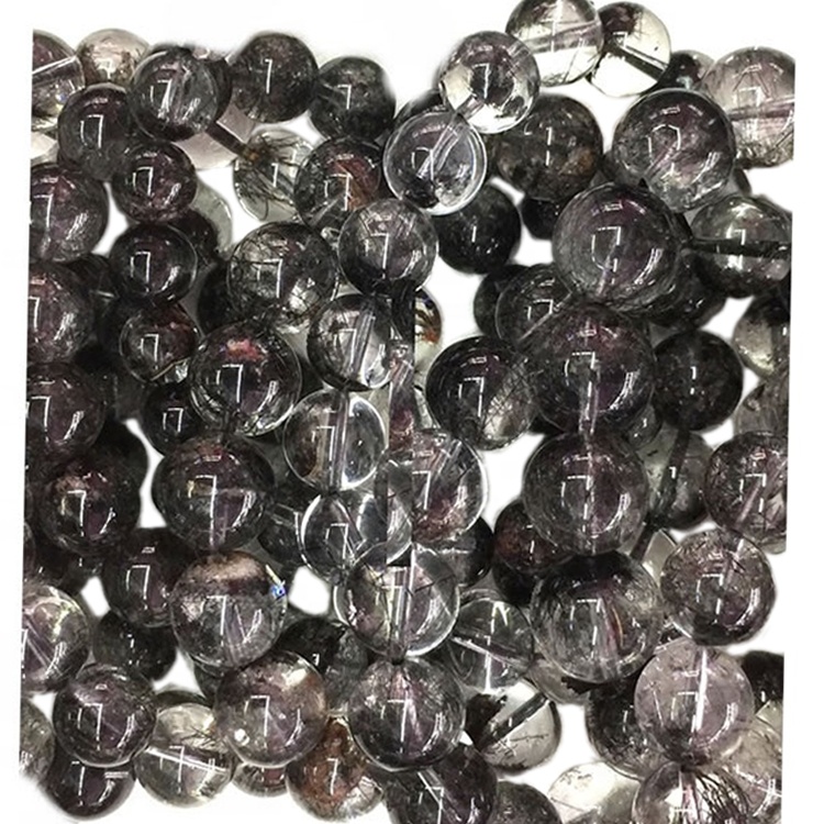 ສາຍແຂນຂອງ Phantom Quartz gemstone Gemstone ທໍາມະຊາດຫຼາຍສີ Tradez ສາຍແຂນວົງແຫວນສາຍແຂນຮອບ 13