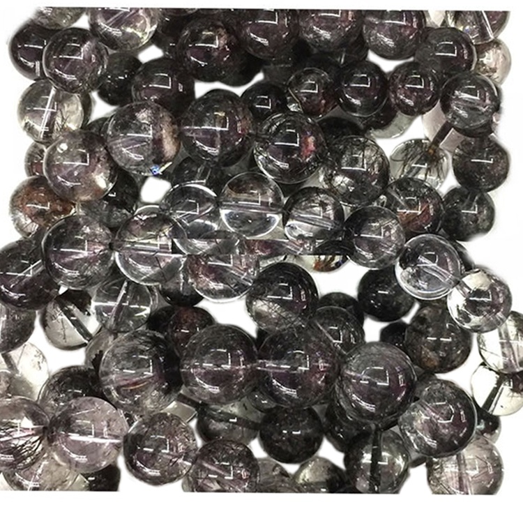 ສາຍແຂນຂອງ Phantom Quartz gemstone Gemstone ທໍາມະຊາດຫຼາຍສີ Tradez ສາຍແຂນວົງແຫວນສາຍແຂນຮອບ 15