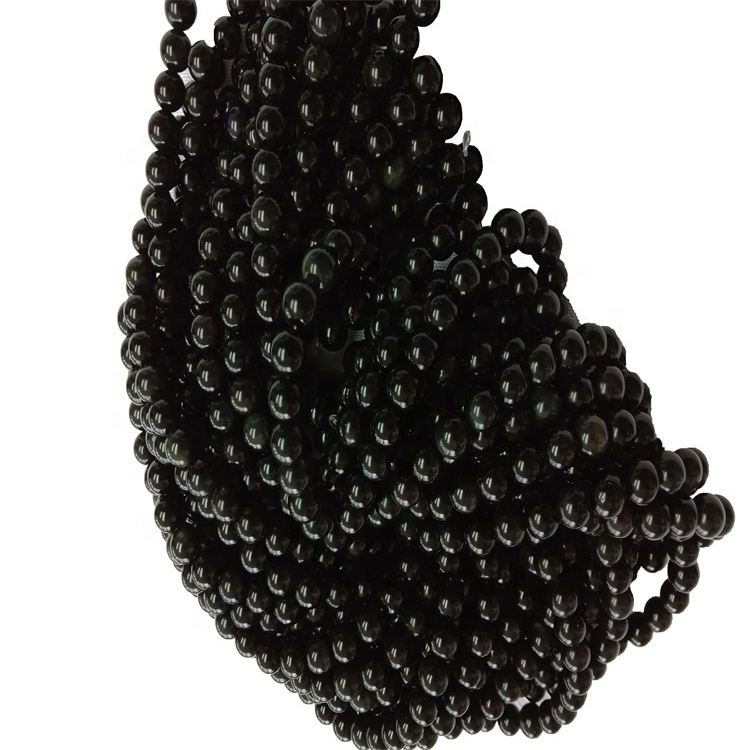 ನೈಸರ್ಗಿಕ ಆಬ್ಸಿಡಿಯನ್ ಮಣಿಗಳು ಸ್ಟ್ರಿಂಗ್ಸ್ ಜೆಮ್ಸ್ಟೋನ್ ಪುರುಷರು ಮತ್ತು ಮಹಿಳಾ ಆಭರಣಗಳು ಮಣಿಗಳಿಂದ ಕೂಡಿವೆ 15