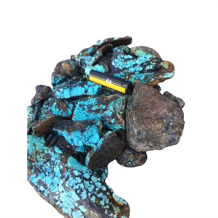 Hubei Yungai wolkwolk turkoois my ruwe natuurlike turkoois rowwe minerale / rou materiaalplaat 12