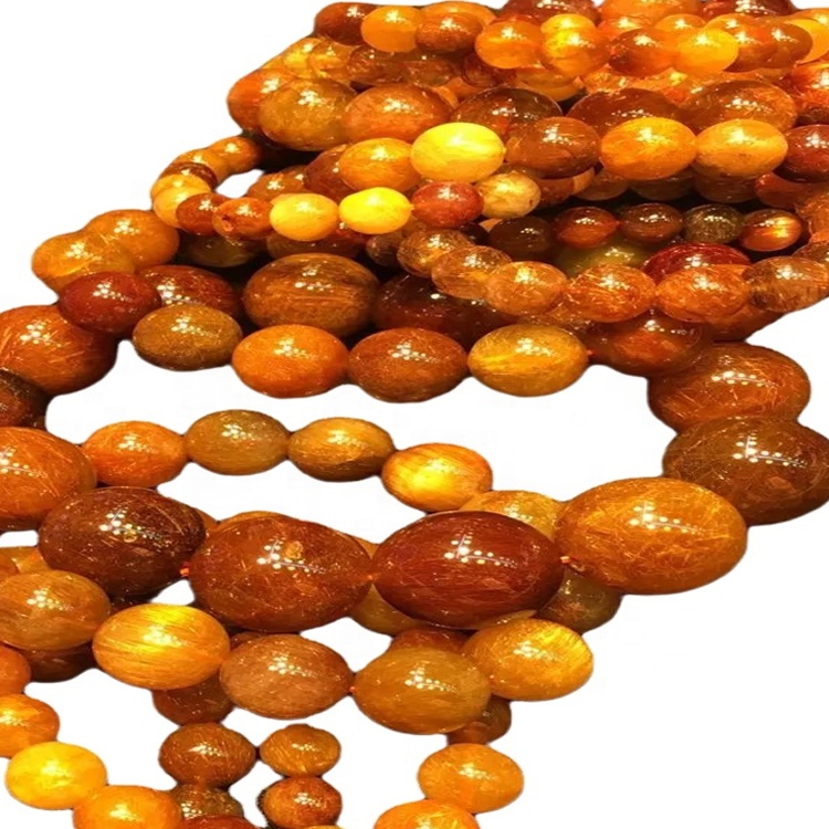 ಕೆಂಪು rutilated Quartz ಮಣಿಗಳು ಸ್ಥಿತಿಸ್ಥಾಪಕ ಕಂಕಣ ರತ್ನದ ಮಣಿಗಳು ಕಸ್ಟಮೈಸ್ ಚಿನ್ನದ ಲೇಪಿತ / ಬೆಳ್ಳಿ ಕಂಕಣ 13