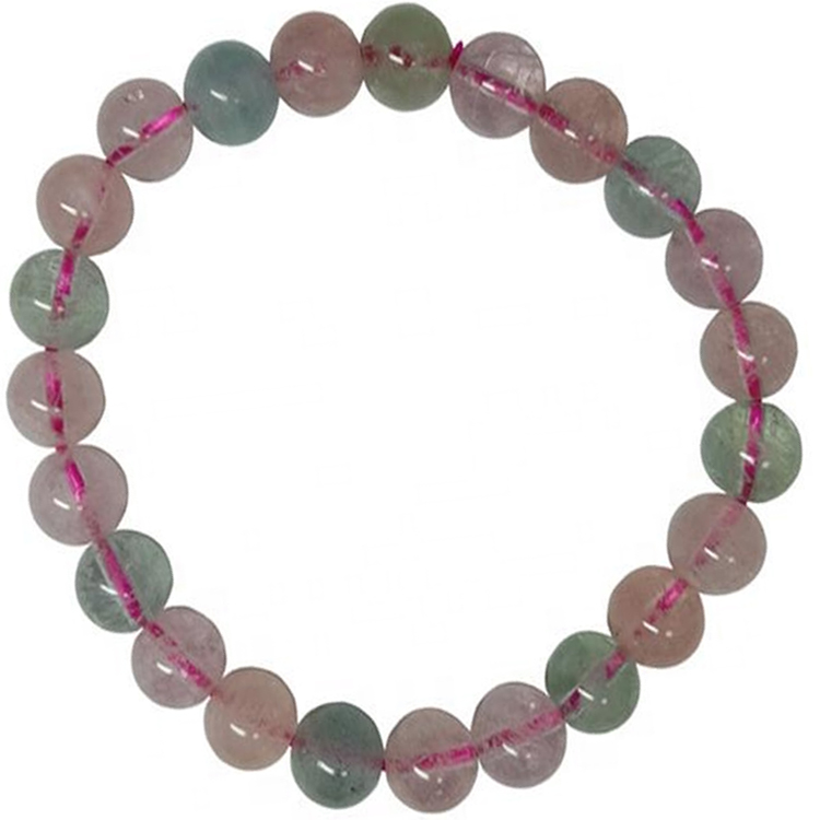 Groothandel ware natuurlike snoep kleure Morganite krale armband strek ronde krale edelsteen 13