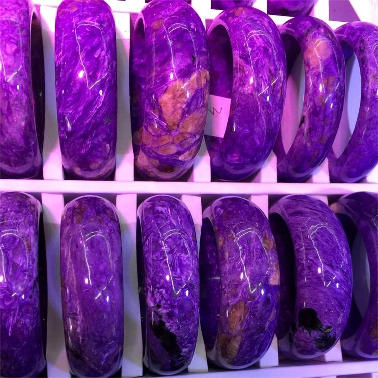 55-60mm Natural Charoite AA hinne Bangles naistele 100% ehtne loomulik charoite jade käevõru daam jade charm changle 39