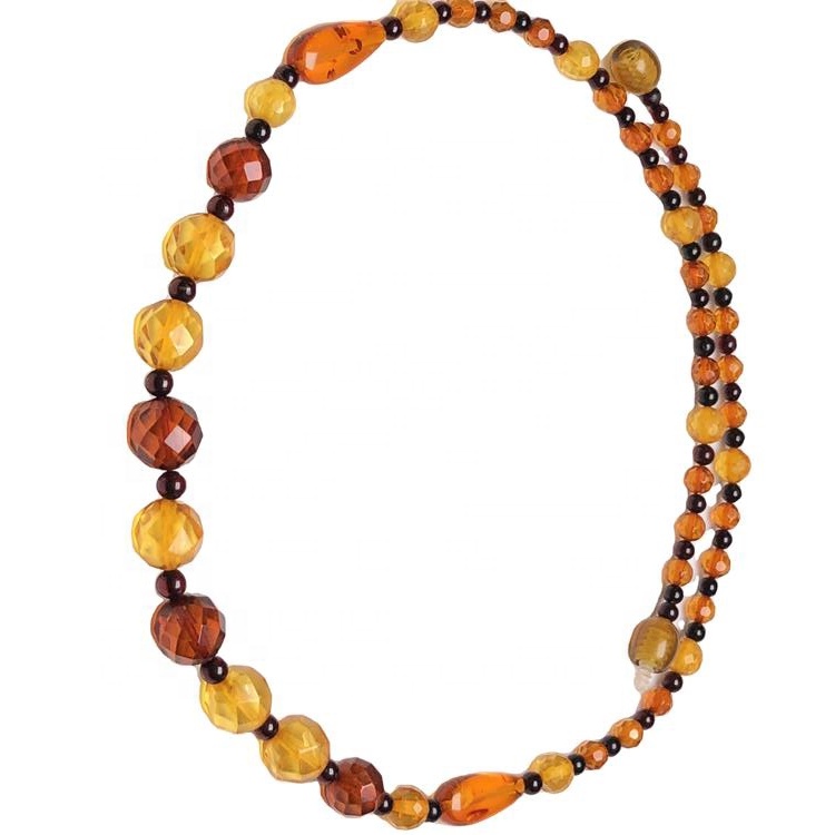 Siste populære smykker Natural Amber Beaded Halskjede 38