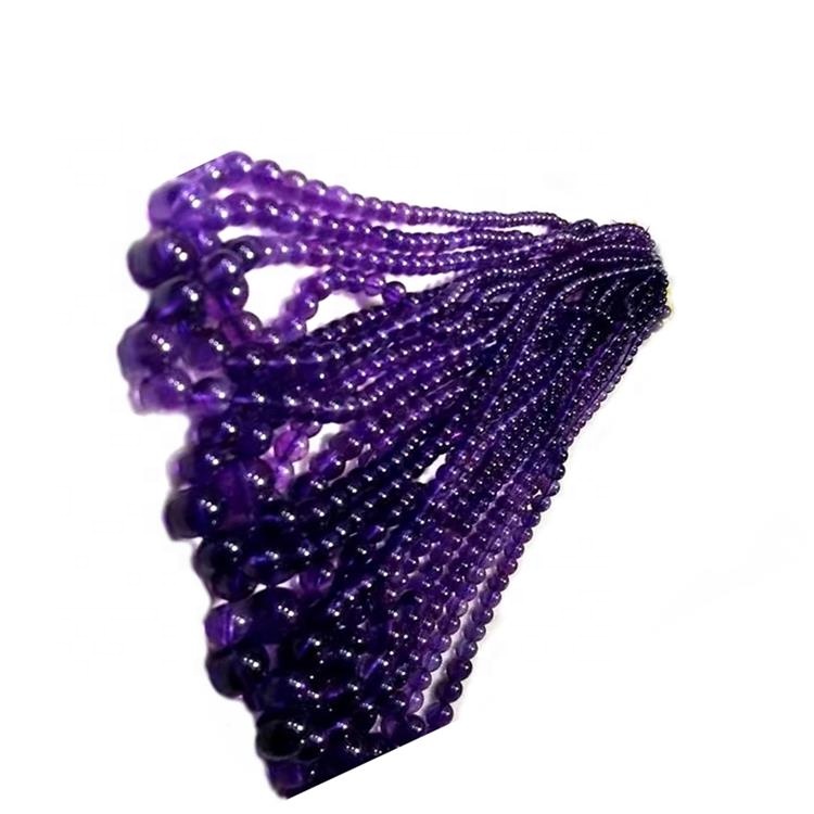 10.1mm Real Amethyst Halsband Singelsträng Ametyst Beaded 39