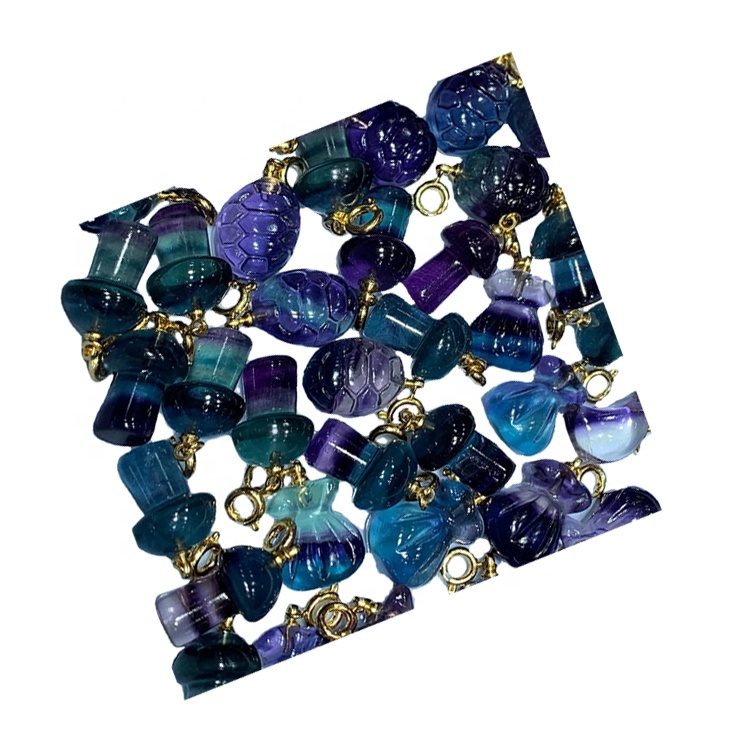 Fluorite Snoite Cruth Snoite Cruth Gem Pendant / Óir plátáilte Pendant / Pendant Fluorite 13