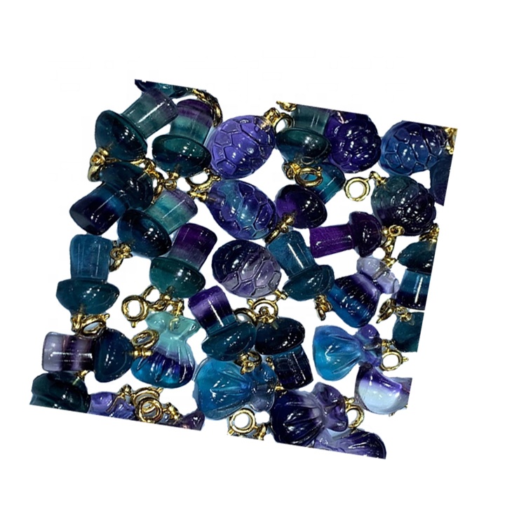 Fluorite Snoite Cruth Snoite Cruth Gem Pendant / Óir plátáilte Pendant / Pendant Fluorite 15