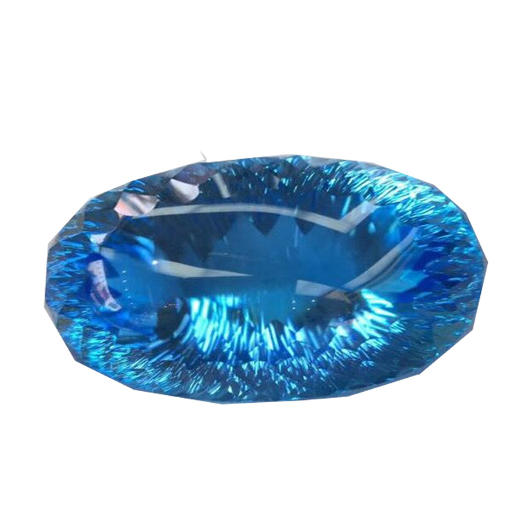 Shinny Natural Blue Topaz Cabochon untuk membuat perhiasan 19