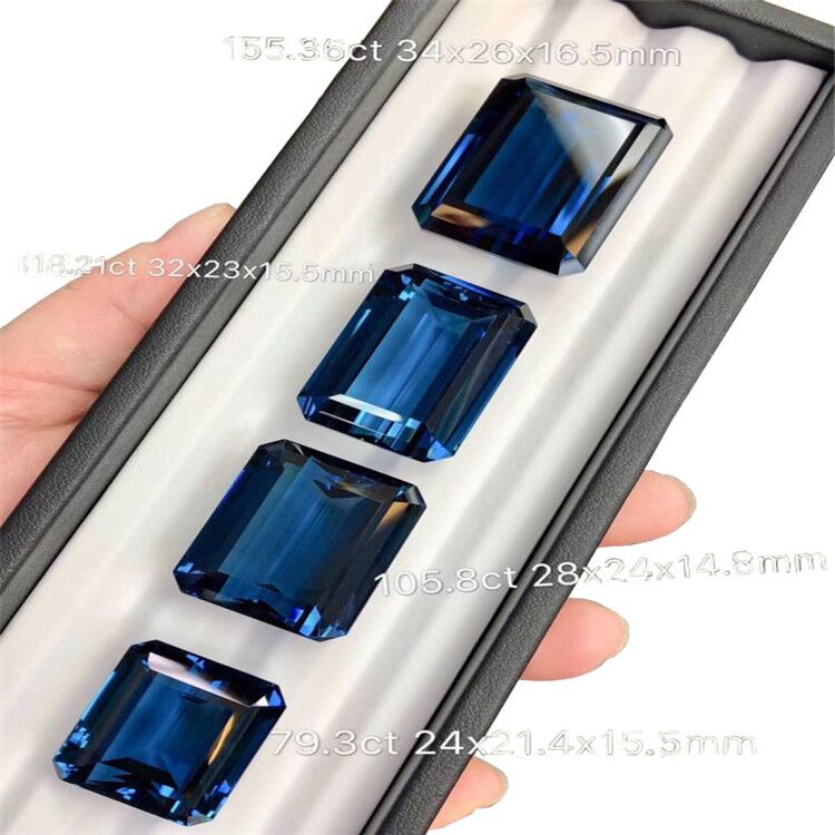 Shinny Natural Blue Topaz Cabochon untuk membuat perhiasan 21