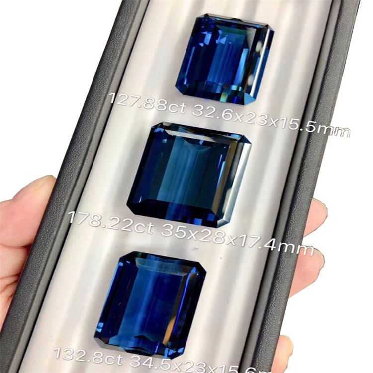 Shinny Natural Blue Topaz Cabochon untuk membuat perhiasan 23