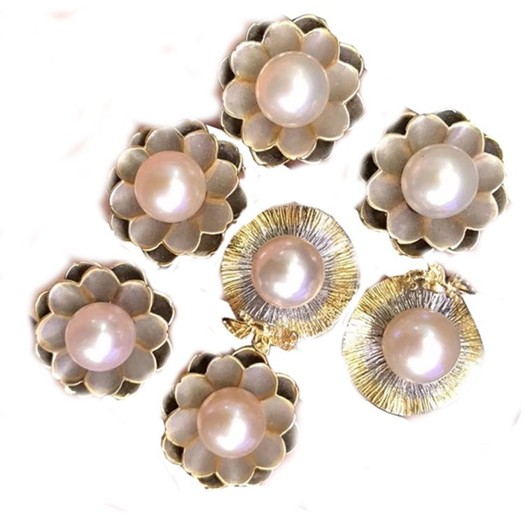 Естествен елегантен перлен пръстен скъпоценен камък 14