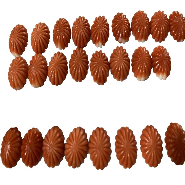 Veľkoobchod Natural Orange Coral Cookie Tvar Cabochon drahokam pre šperky 10