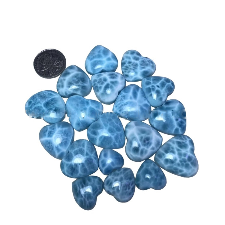 Wholesale Hot-Sale Sirual Larimar Heart Germê Gemstone Cabochon 21