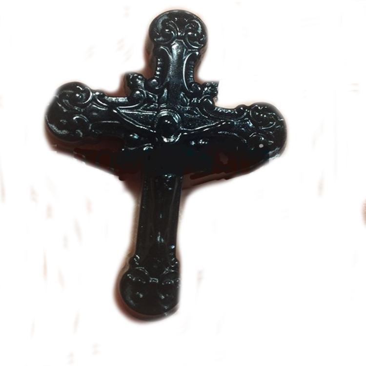 Hot-shitje Black Obsidian Citded Cross Gur gur i çmuar natyror 12