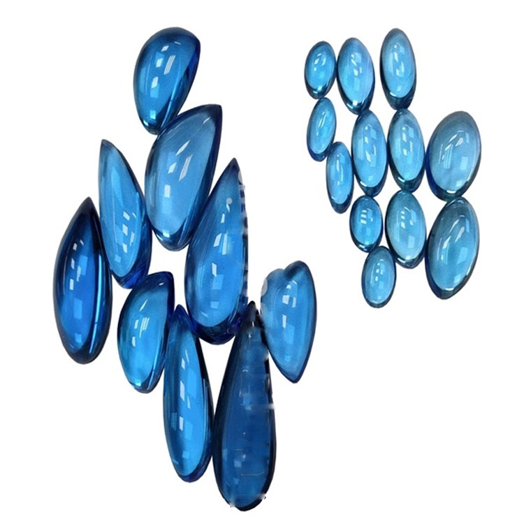 Vakker Swiss Blue Topaz Oval / Pear Shape Cabochon Gemstone 19