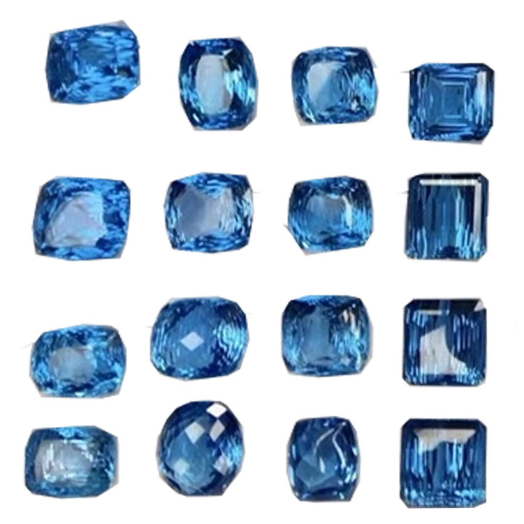 100% Natural Blue Topaz Cabochons Loose Gemstone Partihandel 20